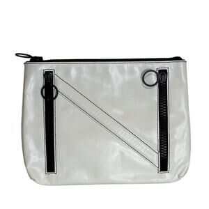 Nicopanda Nico Panda White Leather Clutch Purse, White Black